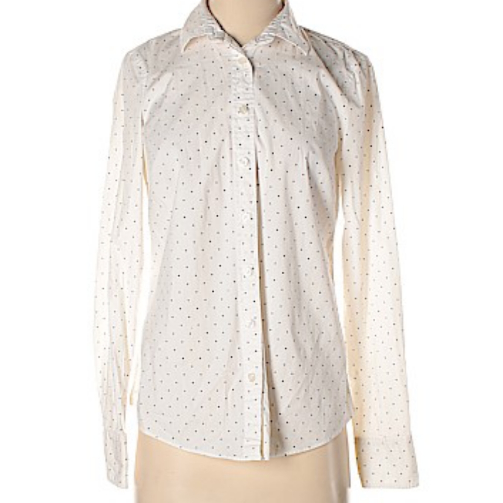 J Crew Haberdashery Polka Dot Blouse